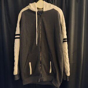Men’s Royal Blue Gray Zip Up Sweatshirt Hoodie Size 3XL